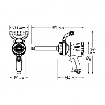 Twin Turbo Schlagschrauber lange Spindel 9013LGTT 3800 Nm Hazet