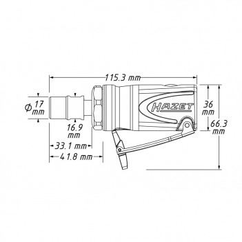 Mini Stabschleifer gerade 224 Watt 9032M-1 Hazet