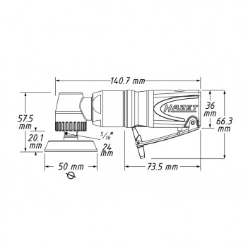 Mini polisseuse pneumatique 224 Watt 9033M-9 Hazet