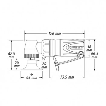Mini Tellerschleifer abgewinkelt pneumatisch 224 Watt 9033M-11 Hazet