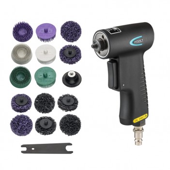 Set ponceuse/brosseuse pneumatique + Accessoires 9033-11/17 Hazet