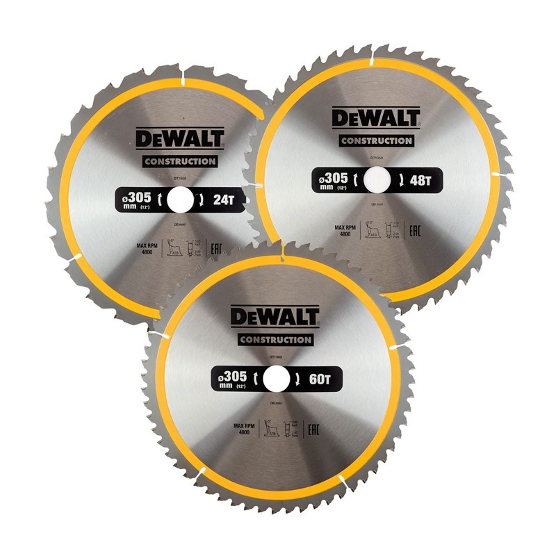Set de 3 lames diamètre 305mm DT1964 DeWalt