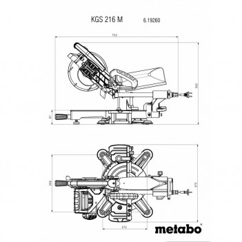 Scie à onglet radiale KGS 216 M Metabo