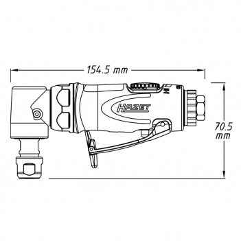 Stabschleifer abgewinkelt 224 Watt 9032N-5 Hazet