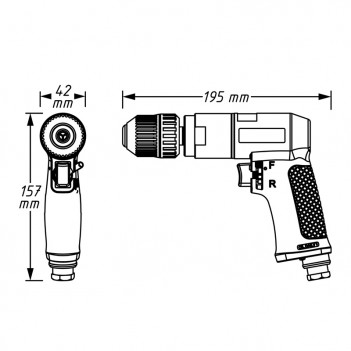 Perceuse pneumatique 373 Watt 9030N-1 Hazet