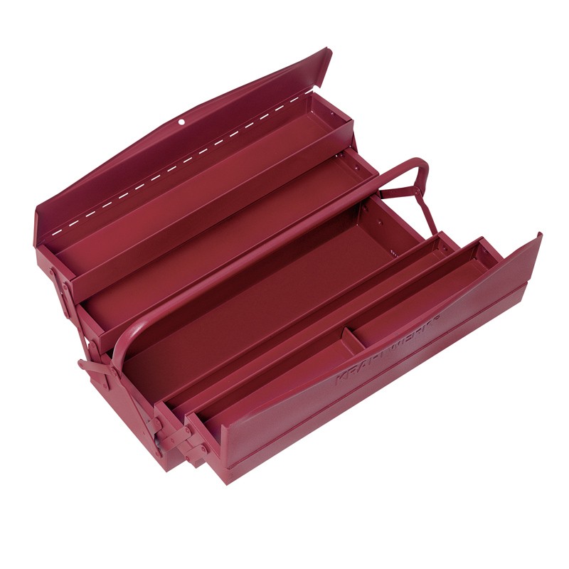 Werkzeugkiste aus dickem Stahlblech, 5 Werkzeugfächer. Kraftwerk