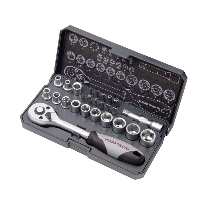 Steckschlüssel-Satz Basic-Line, 1/4", 26-tlg. Kraftwerk Steckschlüssel-Satz Basic-Line, 1/4", 26-tlg. Kraftwerk