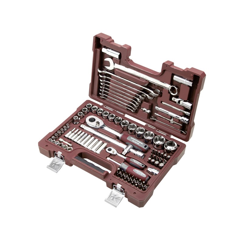 Coffret de douilles, 1/4"+1/2", 93 pcs. Kraftwerk Coffret de douilles, 1/4"+1/2", 93 pcs. Kraftwerk