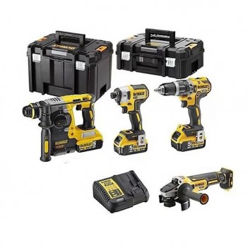 Set mit 4 Maschinen XR 18V + 3 Akkus 5.0Ah DCK422P3T DeWalt