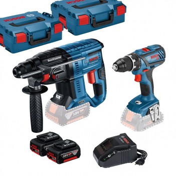 18V-Set GSR 18V-28 + GBH 18V-21 + 2 x GBA 4.0Ah + GAL + L-BOXX Bosch