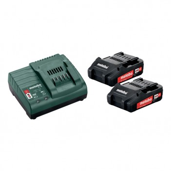 Set mit 2 18V - 2,0 Ah Batterien mit SC Ladegerät Metabo