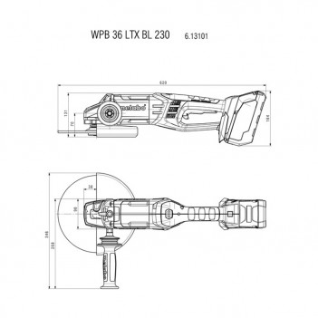 Akku-winkelschleifer WPB 36 LTX BL 230 Metabo