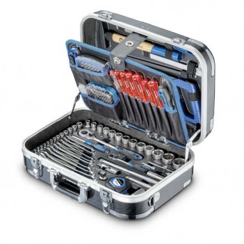 Werkzeugkoffer Alu 1/4", 1/2" + Schraubenzieher PB 179-tlg Asphalt