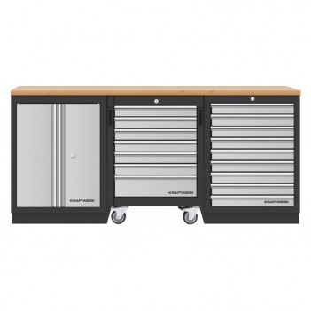 Mobilier d'atelier 3 éléments établi servante intégrée Mobilio 3964K-SR9 Kraftwerk