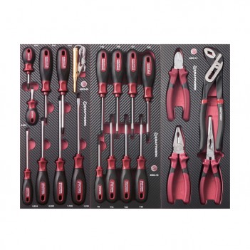 Insert Jeu de tournevis plat, Phillips et Torx + jeu de pinces, 21 pcs. Kraftwerk