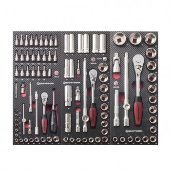Insert Jeux de clés à douilles 1/4“, 3/8“ + 1/2“, 100 pcs. Kraftwerk