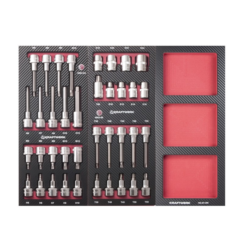 Modul 1/2“ TX Bit - Steckschlüssel + leere Einlage, 38-tlg. Kraftwerk Modul 1/2“ TX Bit - Steckschlüssel + leere Einlage, 38-tlg. Kraftwerk
