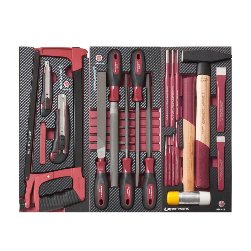 Insert d’outils de coupe, lime et de frappe, 40 pcs. Kraftwerk Insert d’outils de coupe, lime et de frappe, 40 pcs. Kraftwerk