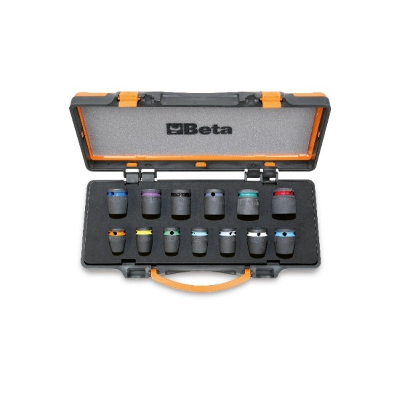 Jeu de 13 douilles à chocs, carré femelle 1/2", coffret 720MC/C13 Beta Jeu de 13 douilles à chocs, carré femelle 1/2", coffret 720MC/C13 Beta