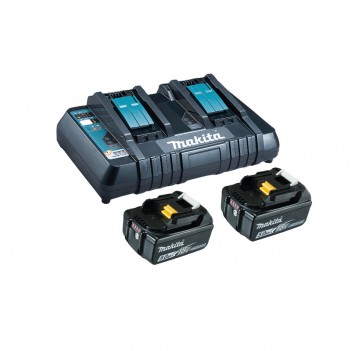 EnergyPack 18V, 1 chargeur double + 2 Accus 5.0 Ah Makita