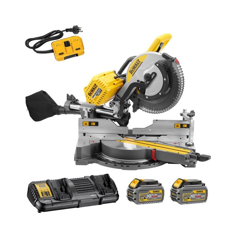 Scie à onglets 305mm 54V XR FLEXVOLT + 2 Accus DHS780 DeWalt Scie à onglets 305mm 54V XR FLEXVOLT + 2 Accus DHS780 DeWalt