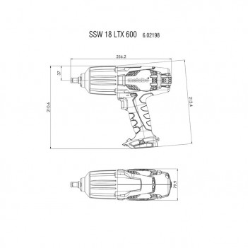 Akku-schlagschrauber 18V 600 Nm SSW 18 LTX 600 (mit oder ohne Batterie) Metabo