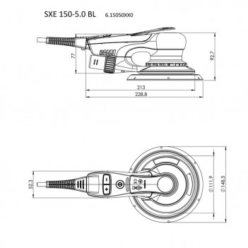 Exzenterschleifer 150mm SXE 150-5.0 BL Metabo