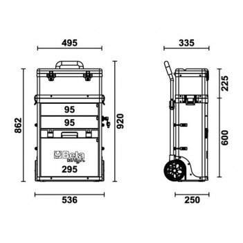 Chariot porte-outils à deux modules superposables Beta