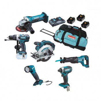 Set 5 Maschinen + Lampe 18V LTX DLX6104TX2 Makita