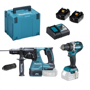 Set 18V LTX Bohrschrauber + Bohrhammer DLX2191TJ Makita