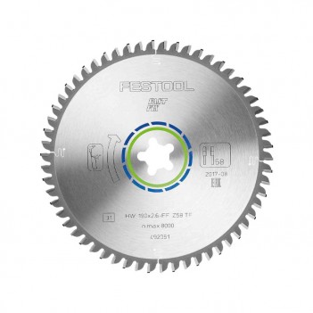 Lame de scie circulaire ALUMINIUM/PLASTICS HW 190x2,6 FF TF58 Festool