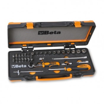 Coffret Cliquet + Douilles 6 Pans + Embouts 1/4" Beta 900/C12M