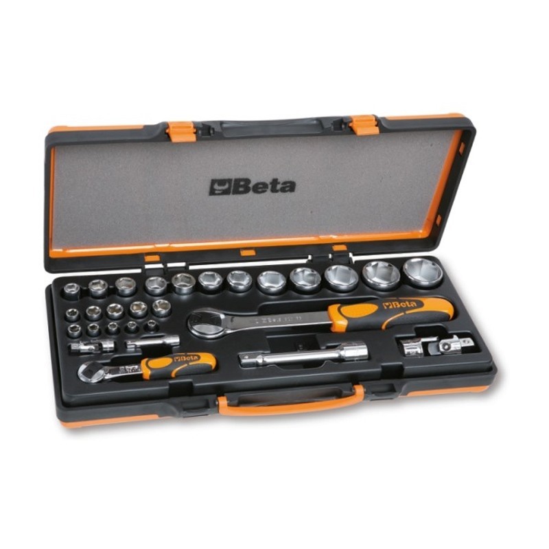 Coffret Cliquet + Douilles 6 Pans + Embouts + Porte Embouts 1/4" Beta 902A/C22 Coffret Cliquet + Douilles 6 Pans + Embouts + Porte Embouts 1/4" Beta 902A/C22