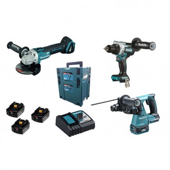 Pack 3 machines Perceuse/Meuleuse/Perfo DLX3157TJ Makita