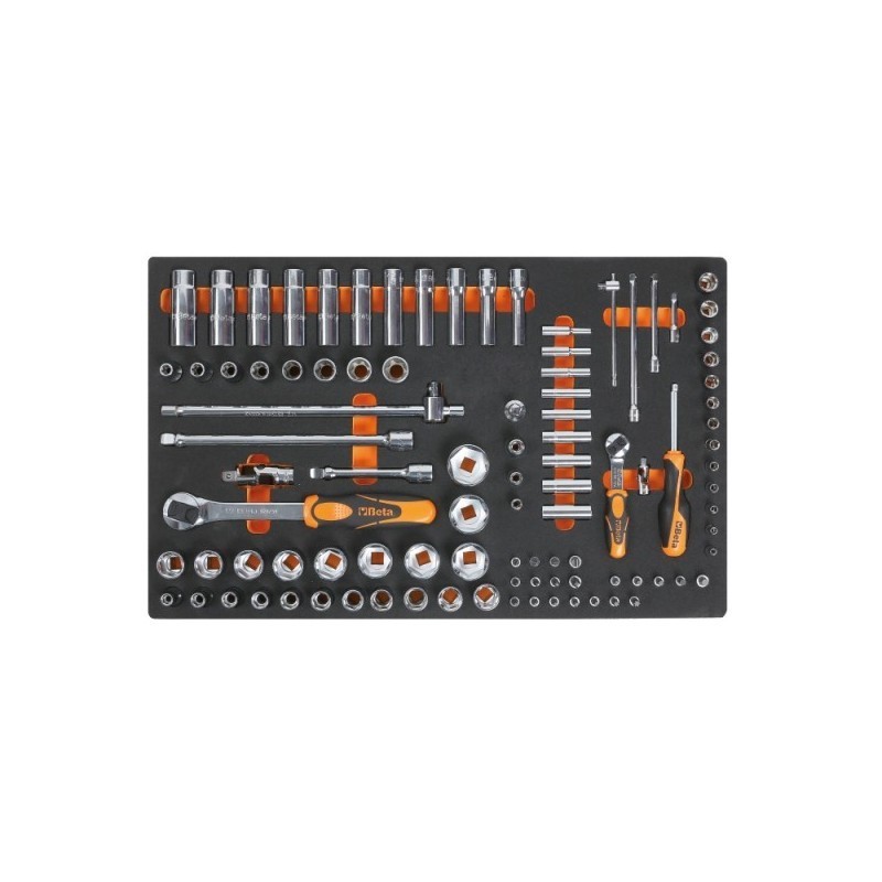 Plateau thermoformé rigide avec composition d'outils Beta M100