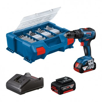 Perceuse à percussion GSB 18V-55 + Accessoires + 2 Accus Bosch