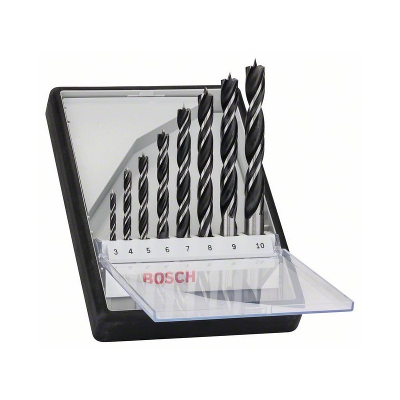 8tlg. Robust Line Holzspiralbohrer-Set Bosch 3/4/5/6/7/8/9/10mm