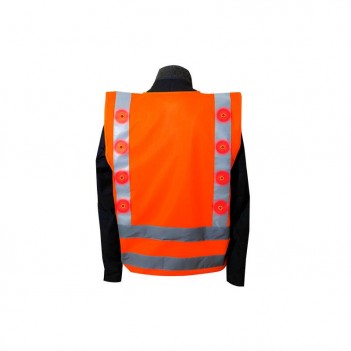 Sicherheitsweste K-Safe Orange 14 rote LED XL Prolutech