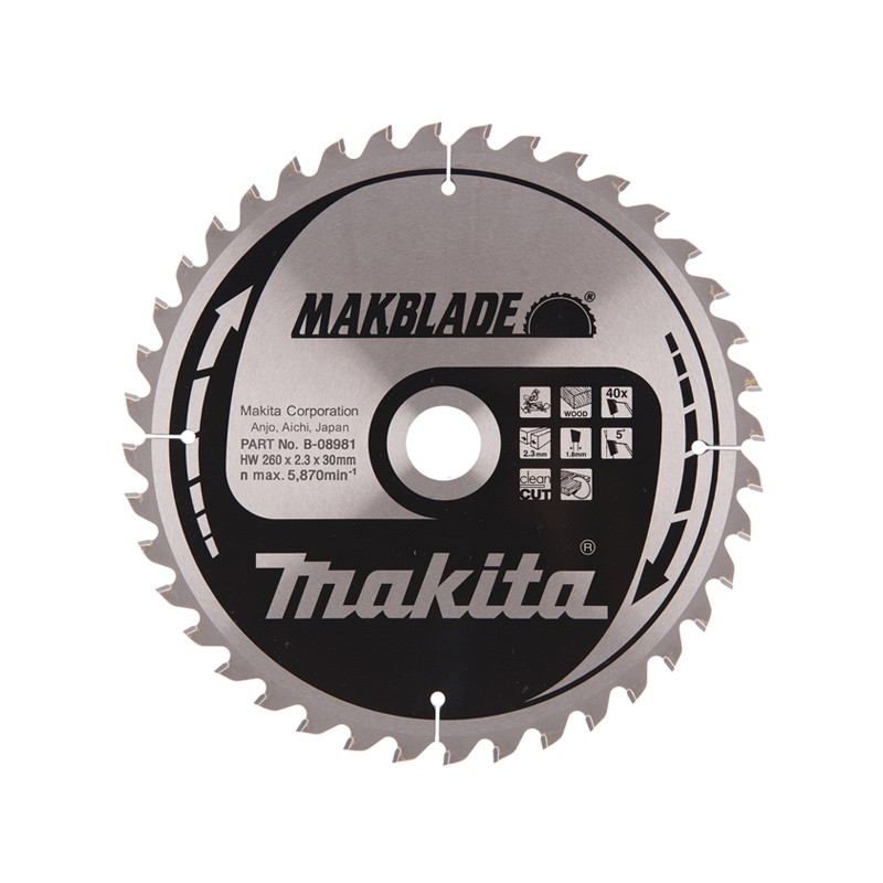 Sägeblatt 260/30 40 Zähne für Gehrungssäge B-08981 Makita Sägeblatt 260/30 40 Zähne für Gehrungssäge B-08981 Makita