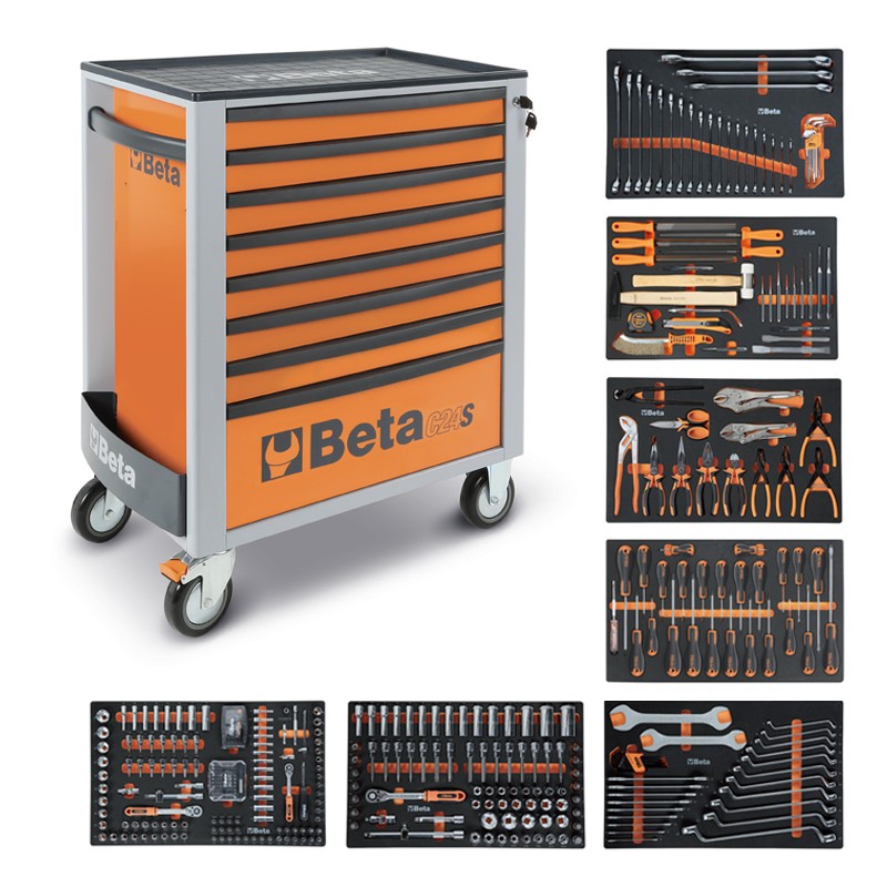 Servante mobile d'atelier 8 tiroirs 398 outils 2400S O8/E-L Beta Servante mobile d'atelier 8 tiroirs 398 outils 2400S O8/E-L Beta