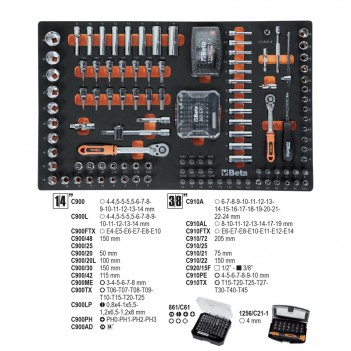Servante mobile d'atelier 8 tiroirs 398 outils 2400S O8/E-L Beta