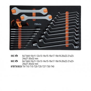 Servante mobile d'atelier 8 tiroirs 398 outils 2400S O8/E-L Beta