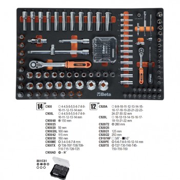 Servante mobile d'atelier 7 tiroirs 309 outils 2400S O7/E-M Beta