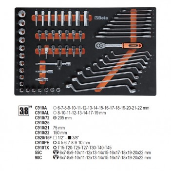Servante mobile d'atelier 7 tiroirs 309 outils 2400S O7/E-M Beta