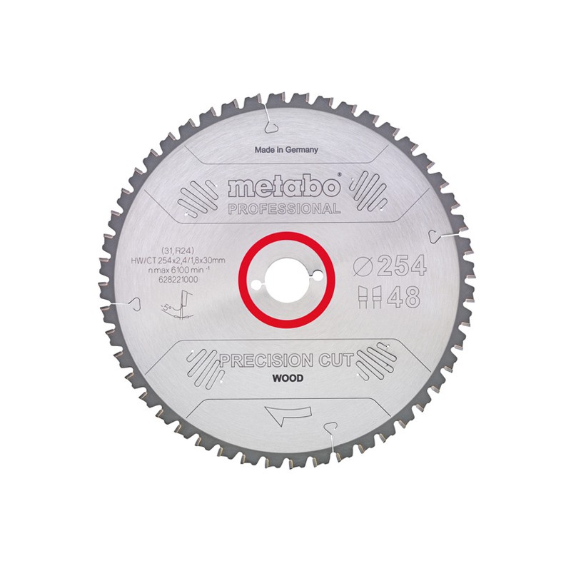 Lame de scie PRECISION CUT WOOD - PROFESSIONAL 305X30, Z48 WZ 5° NÉG. Metabo Lame de scie PRECISION CUT WOOD - PROFESSIONAL 305X30, Z48 WZ 5° NÉG. Metabo