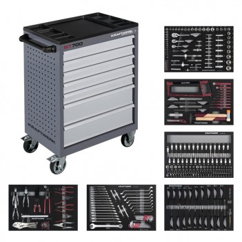 Servante d'atelier B117 avec outils, 301 pcs. Kraftwerk