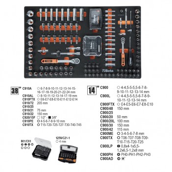 Servante mobile d'atelier 9 tiroirs 493 outils 2400S XLO9/E-XL Beta