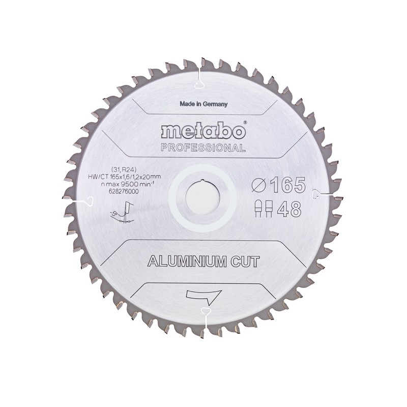 Sägeblatt ALUMINIUM CUT - PROFESSIONAL", 160x20 Z48 FZ/TZ 5°Neg Metabo Sägeblatt ALUMINIUM CUT - PROFESSIONAL", 160x20 Z48 FZ/TZ 5°Neg Metabo