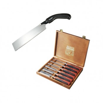 Jeu de ciseaux à bois Bahco (6 pcs) + Scie passe-partout Tajima