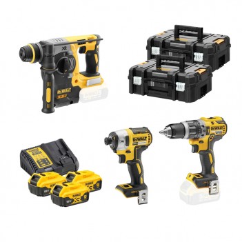 Set mit 3 Maschinen 18 V + 3 Batterien 5,0 Ah DCK368P3T DeWalt